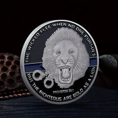 Thin Line Challenge Coin Memorial Collectible Gift For Law Enforcement Officers