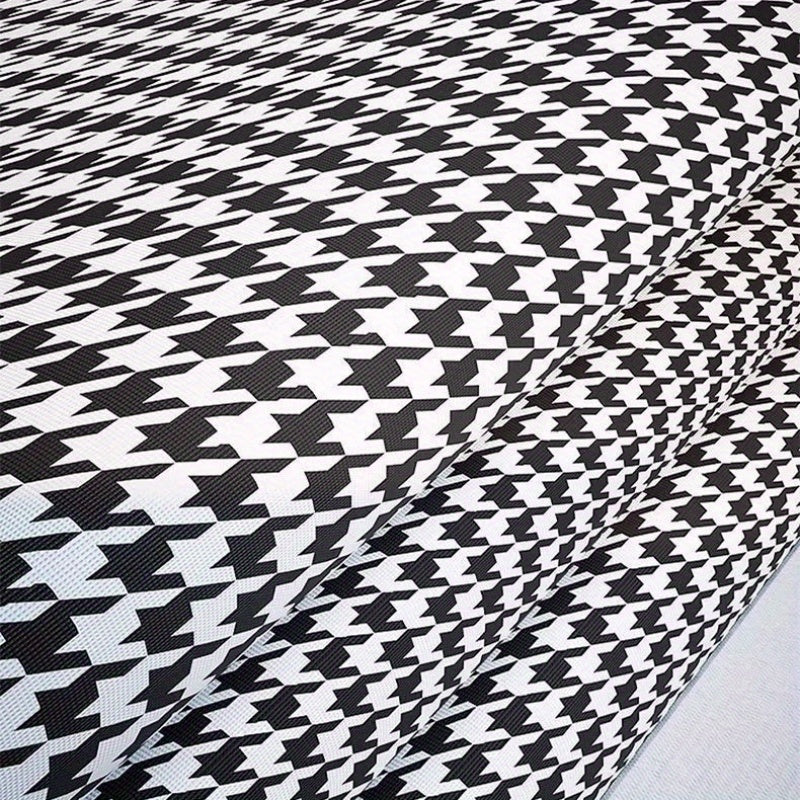 Foldable Houndstooth Texture Storage Box with Steel Frame