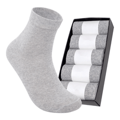 Men's Cotton Quarter Socks Soft Breathable 5 Pairs Boxed