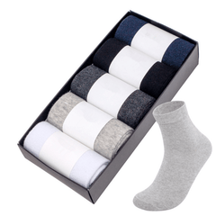 Men's Cotton Quarter Socks Soft Breathable 5 Pairs Boxed