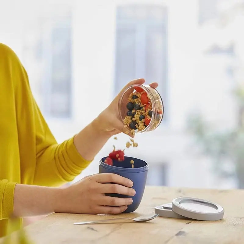 Portable 2 Tier Overnight Oats Container