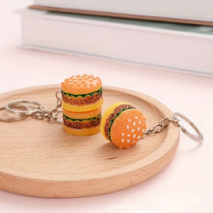Hamburger Keychain Simulated Food Pendant Novel Keychain Gift