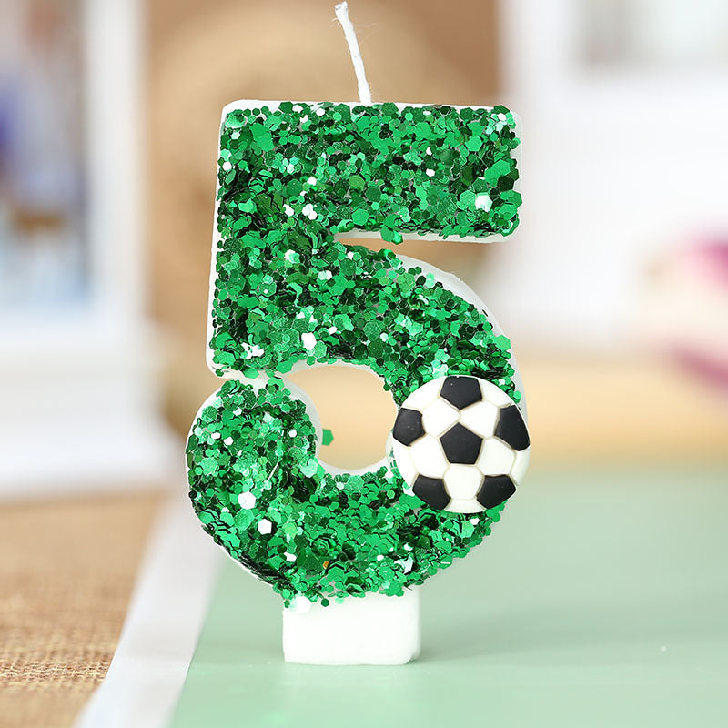 Soccer Number Candle for Birthday Cake Topper
