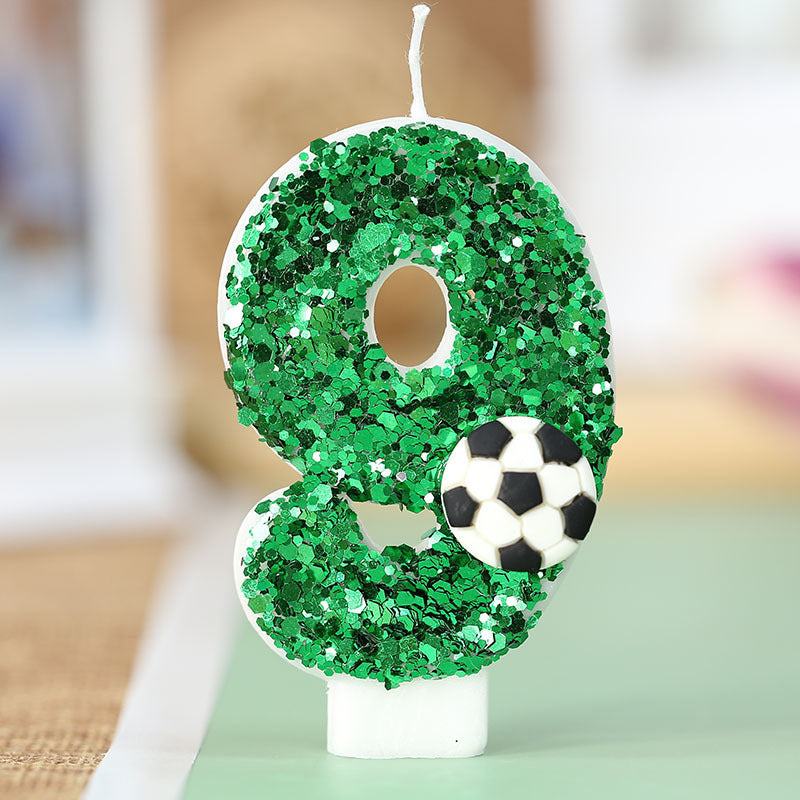 Soccer Number Candle for Birthday Cake Topper