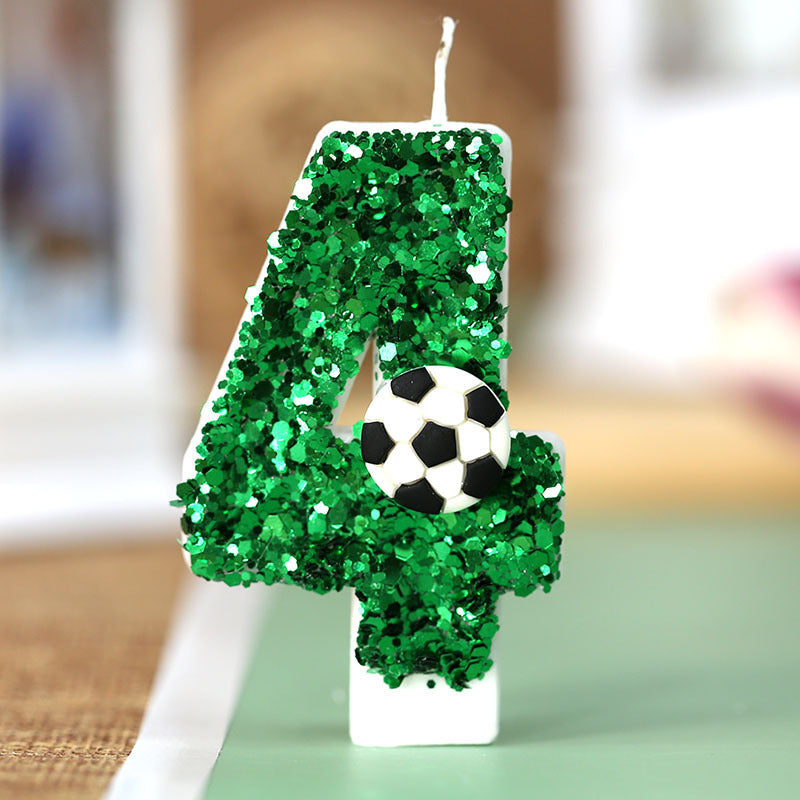 Soccer Number Candle for Birthday Cake Topper