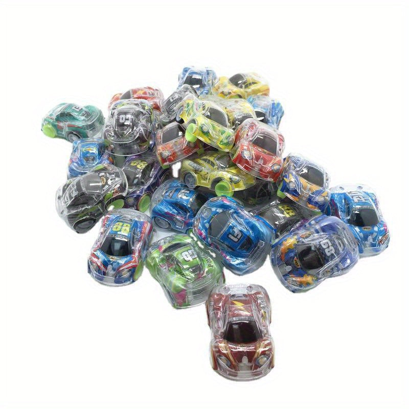 4pcs Transparent Graffiti Mini Pull Back Cars