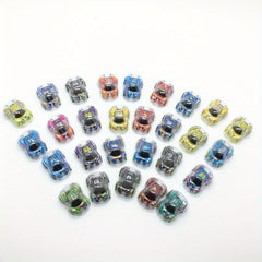 4pcs Transparent Graffiti Mini Pull Back Cars