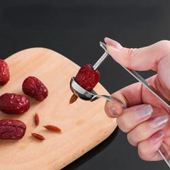Red Date Pit Remover Stainless Steel Big Date Pit Extractor Hand Press