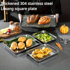 304 Stainless Steel Rectangular Plate Draining Plate With Mesh