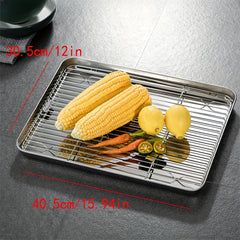 304 Stainless Steel Rectangular Plate Draining Plate With Mesh