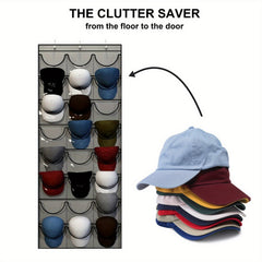 24 Pocket Cap Storage Bag Over the Door Hat Organizer