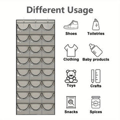 24 Pocket Cap Storage Bag Over the Door Hat Organizer