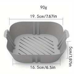 Square Air Fryer Silicone Pot Reusable Baking Tray 19x16cmx4cm