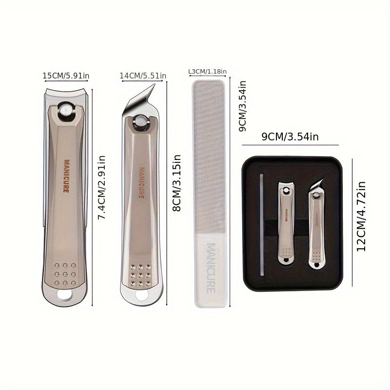 Portable Nail Clippers with Nail File Fingernail & Toenail Cutter