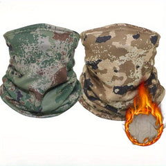 Camouflage Outdoor Sports Neck Gaiter Plus Velvet Windproof Mask