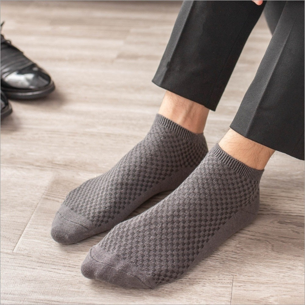 5 Pairs Men's Bamboo Fiber Ankle Socks Spring Summer