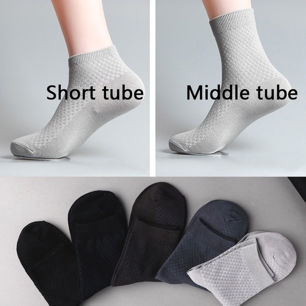 5 Pairs Men's Bamboo Fiber Ankle Socks Spring Summer