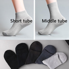 5 Pairs Men's Bamboo Fiber Ankle Socks Spring Summer