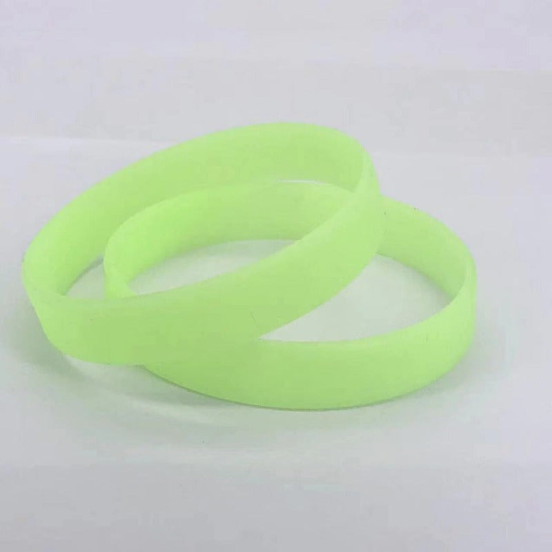 2 Pcs Silicone Bracelet Luminous Ring Sports Group Wristband
