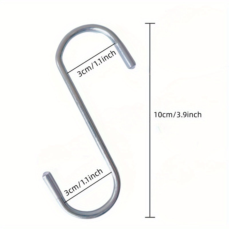 20pcs Heavy Duty S Shaped Hooks for Plants Clothes Closet Kitchen