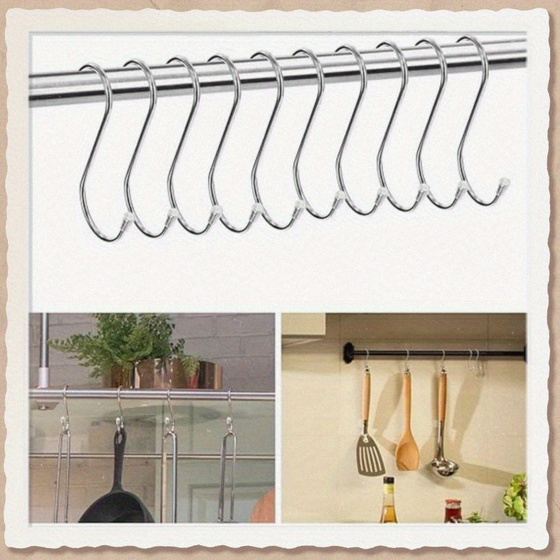20pcs Heavy Duty S Shaped Hooks for Plants Clothes Closet Kitchen