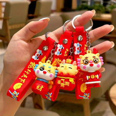 Chinese Dragon Cartoon Keychain Keyring Bag Pendant Year Gift