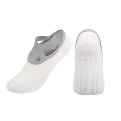 Women's Yoga Socks Non Slip Cross Strap Sports Socks