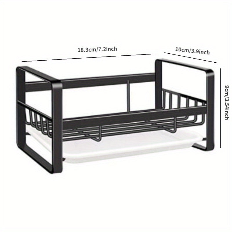 Sink Dish Drainer Rack With Drawer Anti Rust Frame Cutlery Holder