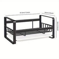 Sink Dish Drainer Rack With Drawer Anti Rust Frame Cutlery Holder