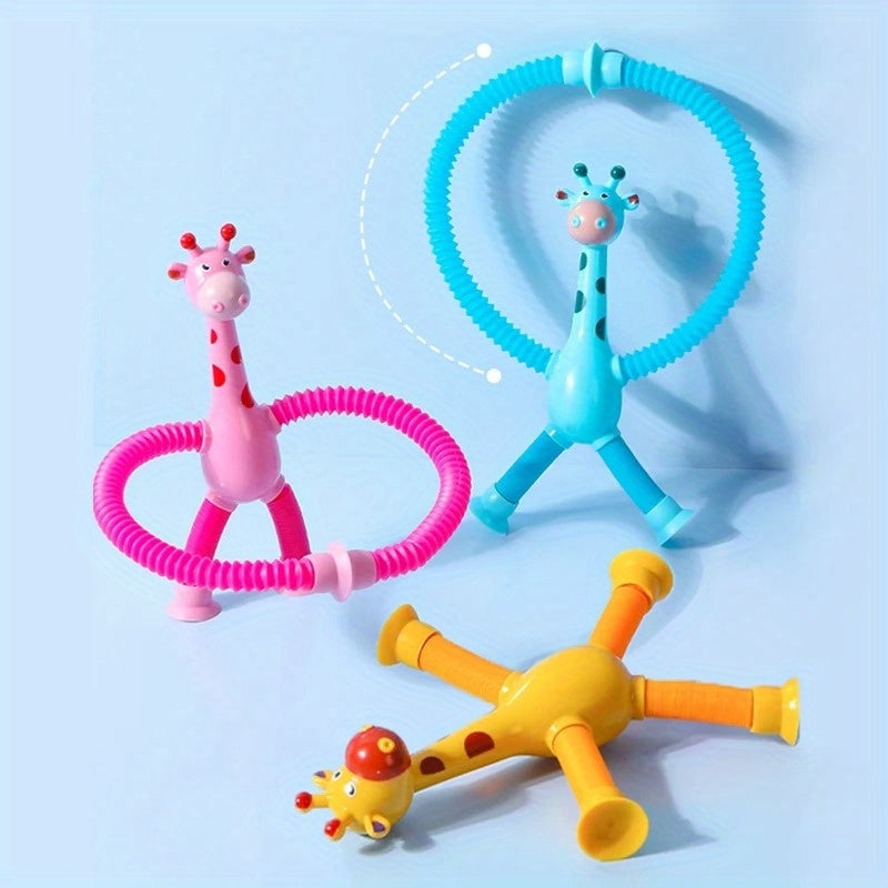 Stretching Tube Giraffe Puzzle Pressure Relief Toy Cartoon Sucker