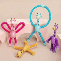 Stretching Tube Giraffe Puzzle Pressure Relief Toy Cartoon Sucker