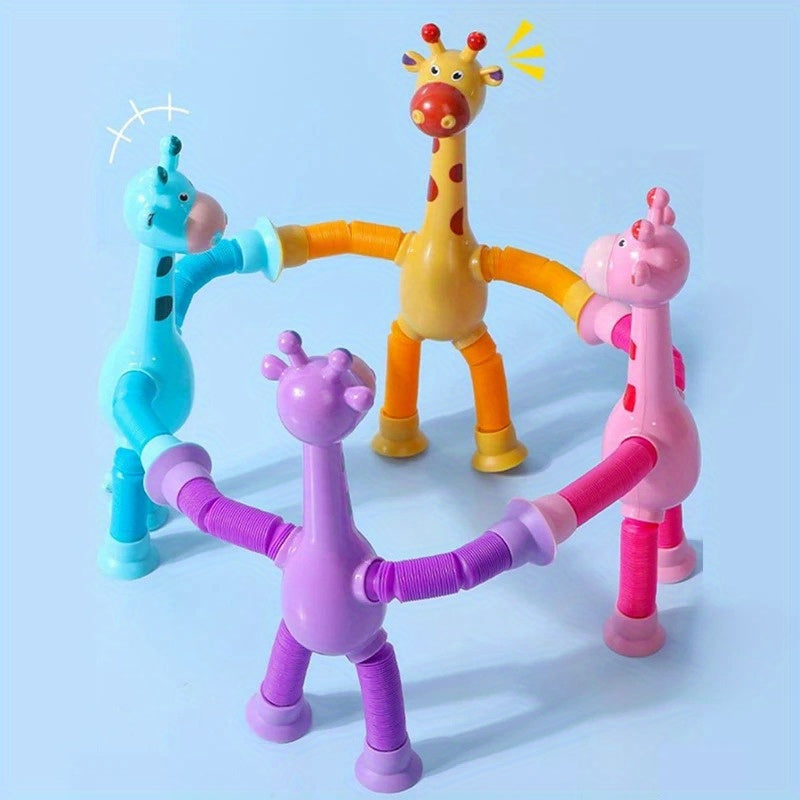 Stretching Tube Giraffe Puzzle Pressure Relief Toy Cartoon Sucker