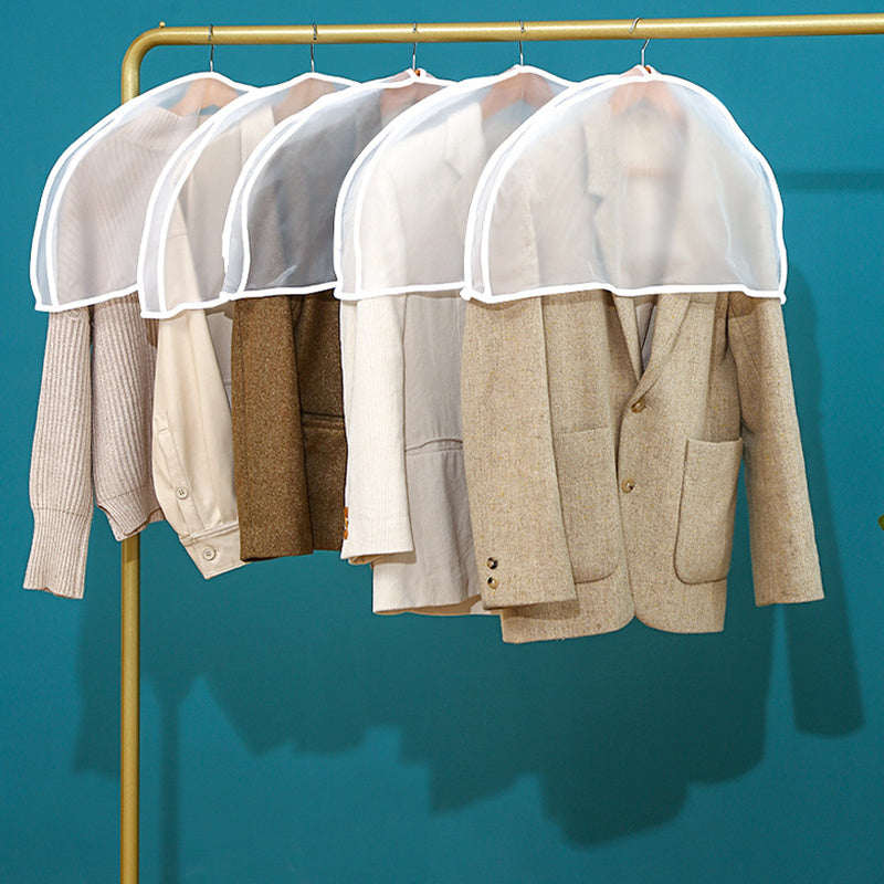 10x Clear Shoulder Cover Bags Hanging Clothes Storage for Shirt Suit Dress Coat