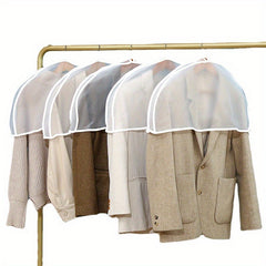 10x Clear Shoulder Cover Bags Hanging Clothes Storage for Shirt Suit Dress Coat