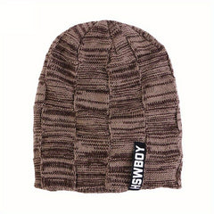 Winter Plush Lined Warm Hat For Men Women Knitted Beanies Hat