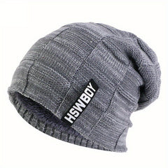Winter Plush Lined Warm Hat For Men Women Knitted Beanies Hat