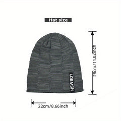 Winter Plush Lined Warm Hat For Men Women Knitted Beanies Hat