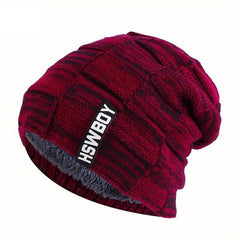 Winter Plush Lined Warm Hat For Men Women Knitted Beanies Hat