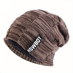 Winter Plush Lined Warm Hat For Men Women Knitted Beanies Hat