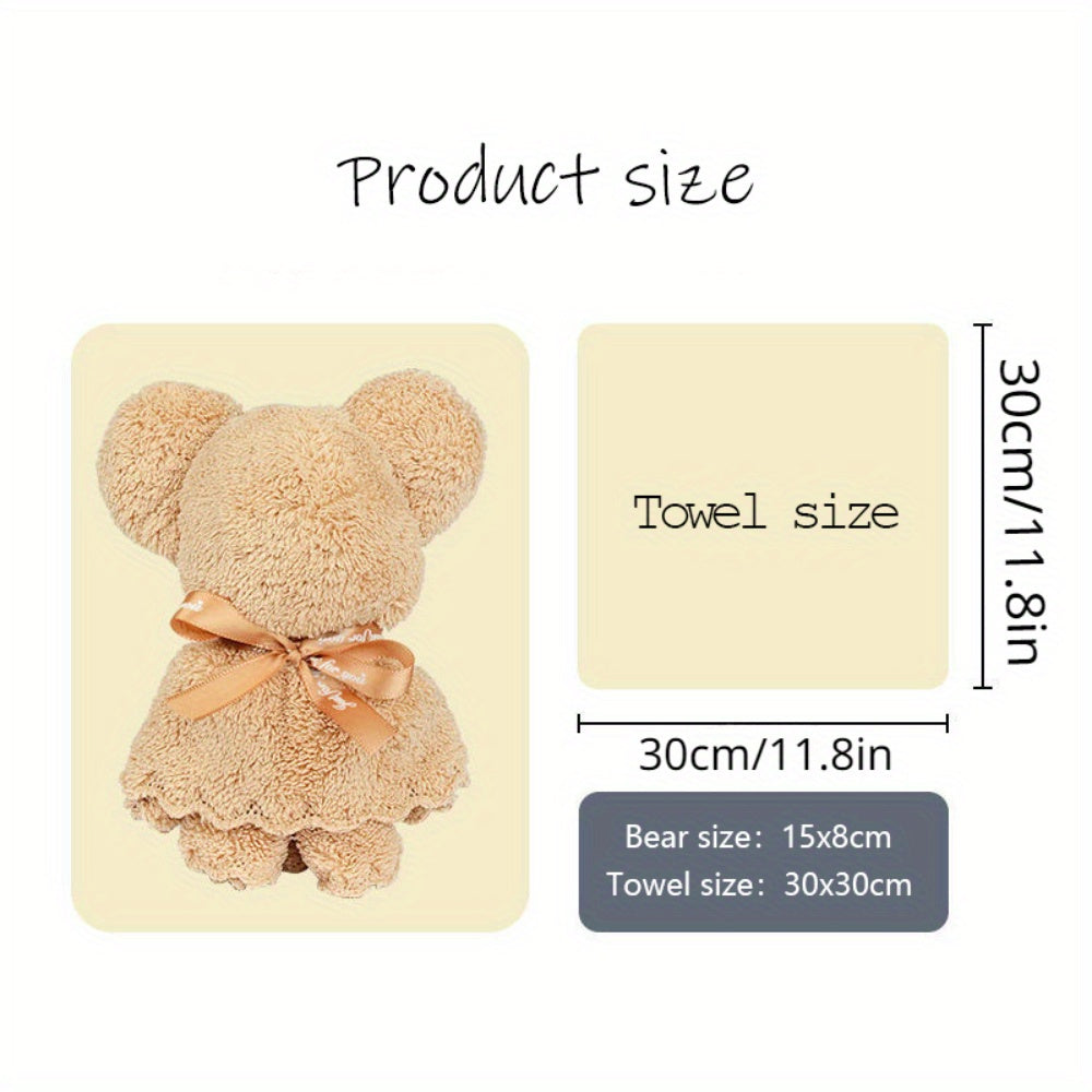 Red Coral Plush Bear Towel Gift Bag Wedding Toy Doll
