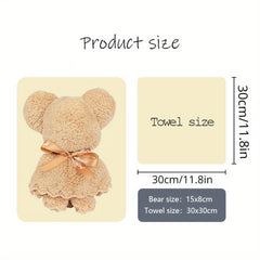 Red Coral Plush Bear Towel Gift Bag Wedding Toy Doll