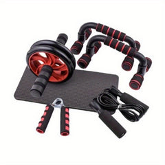 Ab Wheel, Push up Bar, Exercise Band, Hand Gripper, Jump Rope Set
