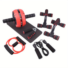 Ab Wheel, Push up Bar, Exercise Band, Hand Gripper, Jump Rope Set
