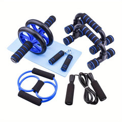 Ab Wheel, Push up Bar, Exercise Band, Hand Gripper, Jump Rope Set