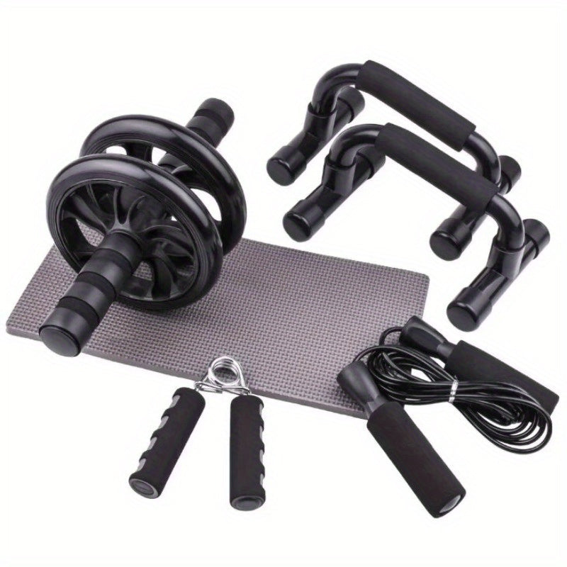 Ab Wheel, Push up Bar, Exercise Band, Hand Gripper, Jump Rope Set