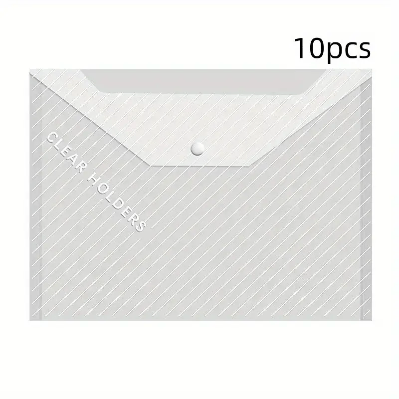 10pcs Waterproof Transparent File Bag Large Capacity Office Student Supplies