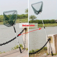 Foldable Fishing Net Lightweight Portable With Aluminum Alloy Long Handle
