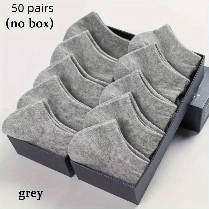 50 Pairs Thin Breathable Low Cut Ankle Socks for Women Men Summer