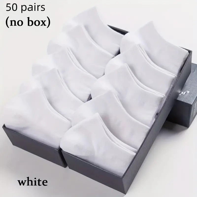 50 Pairs Thin Breathable Low Cut Ankle Socks for Women Men Summer