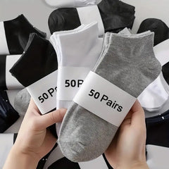 50 Pairs Thin Breathable Low Cut Ankle Socks for Women Men Summer
